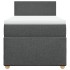 Cama box spring con colchón tela gris oscuro 80x200