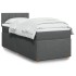 Cama box spring con colchón tela gris oscuro 80x200
