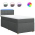 Cama box spring con colchón tela gris oscuro 80x200