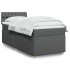 Cama box spring con colchón tela gris oscuro 80x200