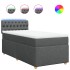 Cama box spring con colchón tela gris oscuro 80x200