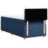 Cama box spring con colchón tela azul 80x200