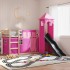 Litera con tobogán y cortinas rosa 80x200