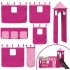 Litera con tobogán y cortinas rosa 90x200