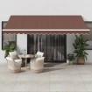 Toldo retráctil automático marrón 450x350 cm