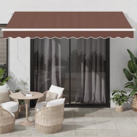 Toldo retráctil automático marrón 350x250