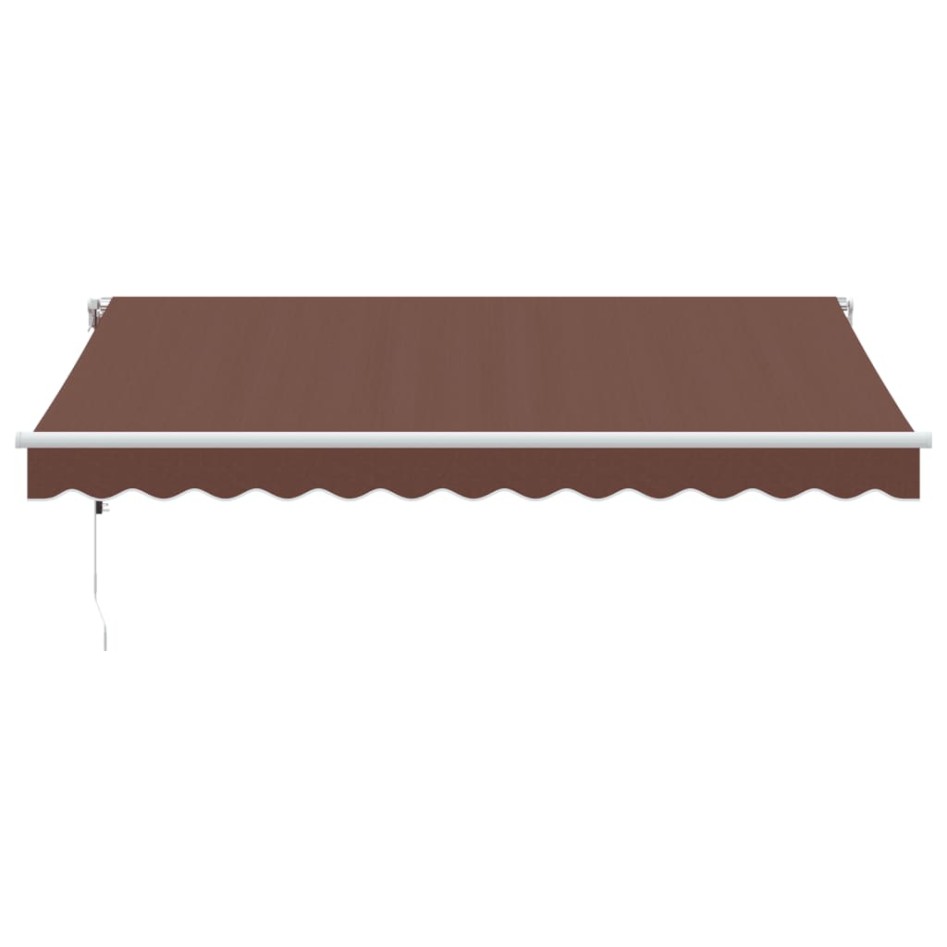 Toldo retráctil automático marrón 350x250