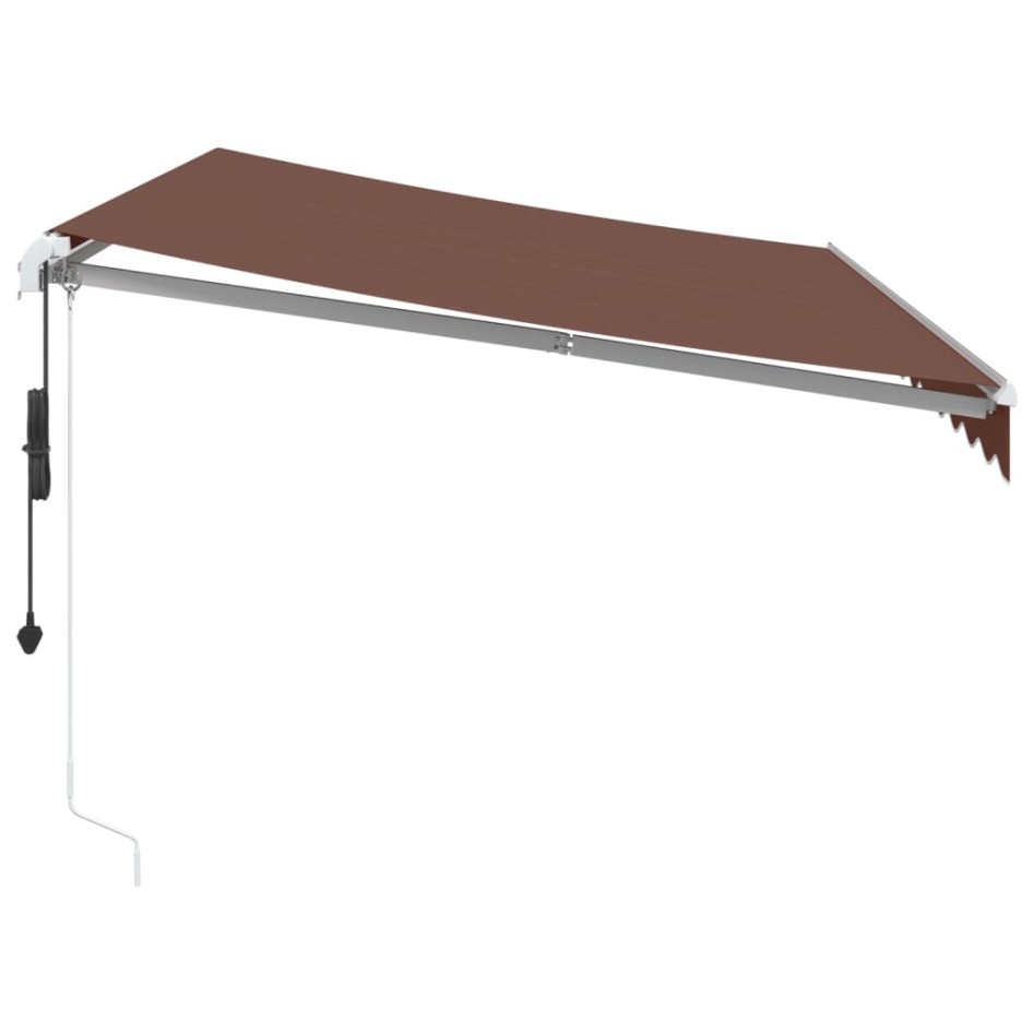 Toldo retráctil automático marrón 350x250