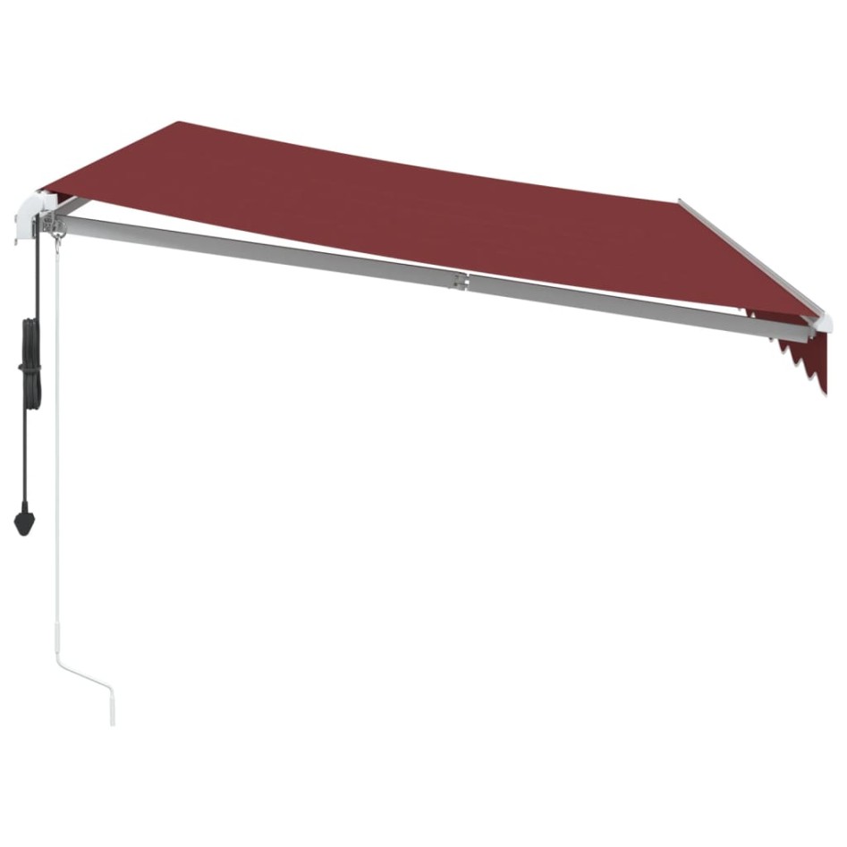 Toldo retráctil automático burdeos 350x250