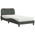 Cama con colchón tela gris oscuro 90x190