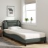 Cama con colchón tela gris oscuro 90x190