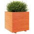 Jardinera madera maciza de pino marrón cera 70x70x72,5