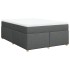 Cama box spring con colchón tela gris oscuro 140x200