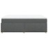 Cama box spring con colchón tela gris oscuro 140x200