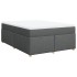 Cama box spring con colchón tela gris oscuro 140x200