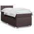Cama box spring con colchón tela marrón oscuro 90x200
