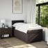 Cama box spring con colchón tela marrón oscuro 90x200