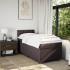 Cama box spring con colchón tela marrón oscuro 90x200