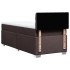 Cama box spring con colchón tela marrón oscuro 90x200