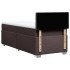 Cama box spring con colchón tela marrón oscuro 90x200