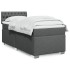Cama box spring con colchón tela gris oscuro 100x200