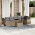Set sofás de jardín 7 piezas y cojines ratán sintético