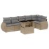 Set sofás de jardín 7 piezas y cojines ratán sintético