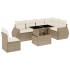 Set sofás de jardín 7 piezas y cojines ratán sintético