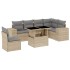 Set sofás de jardín 7 piezas y cojines ratán sintético