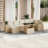 Set de sofás de jardín y cojines 8 piezas ratán sintético