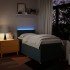 Cama box spring con colchón tela azul 90x190