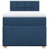 Cama box spring con colchón tela azul 90x190