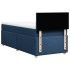 Cama box spring con colchón tela azul 90x190