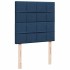 Cama box spring con colchón tela azul 90x200