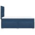Cama box spring con colchón tela azul 90x200
