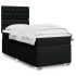 Cama box spring con colchón tela negro 90x200