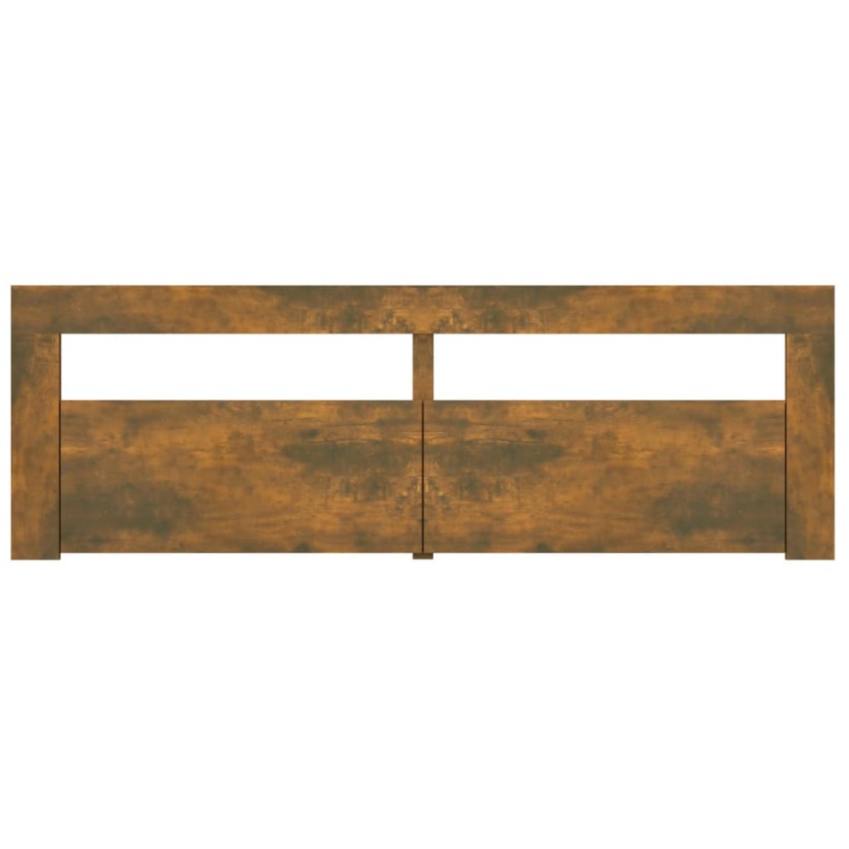 Mueble de TV con luces LED roble ahumado 120x35x40