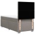 Cama box spring con colchón tela gris taupe 90x200