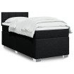 Cama box spring con colchón tela negro 80x200 cm