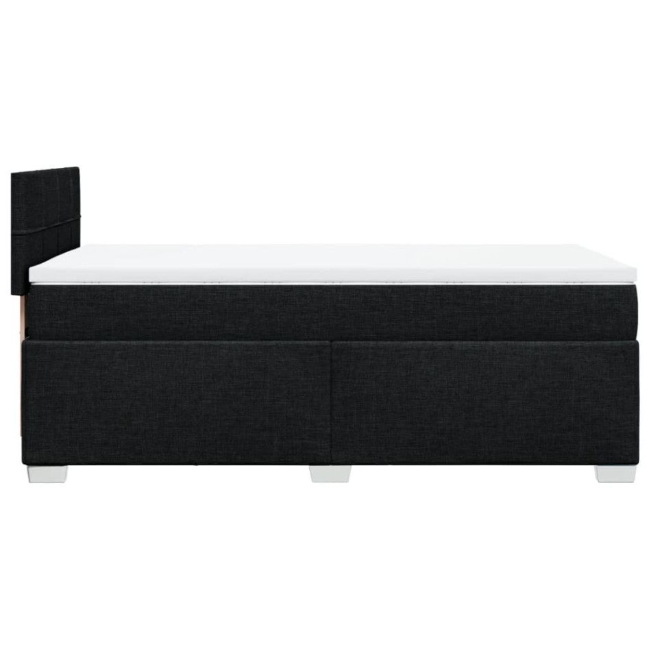 Cama box spring con colchón tela negro 80x200