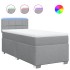 Cama box spring con colchón tela gris claro 90x190