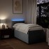 Cama box spring con colchón tela gris claro 90x190