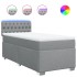 Cama box spring con colchón tela gris claro 80x200
