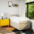 Cama box spring con colchón tela color crema 90x200