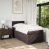 Cama box spring con colchón tela marrón oscuro 90x190