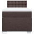 Cama box spring con colchón tela marrón oscuro 90x190
