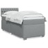 Cama box spring con colchón tela gris claro 100x200