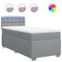 Cama box spring con colchón tela gris claro 80x200