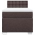 Cama box spring con colchón tela marrón oscuro 90x200