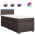 Cama box spring con colchón tela marrón oscuro 90x200